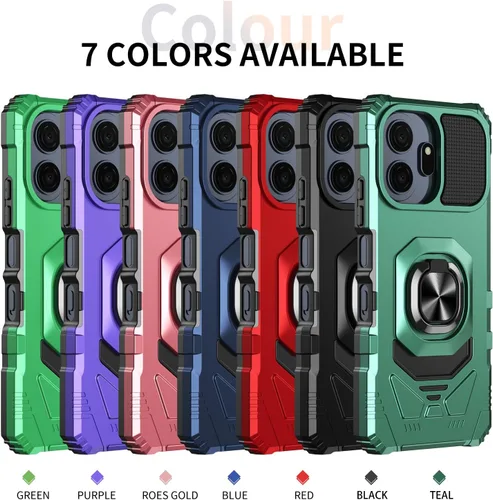 Vista 8 de Funda para TCL Nxtpaper 70 Pro 5G con protector de pantalla y soporte de anillo magnético