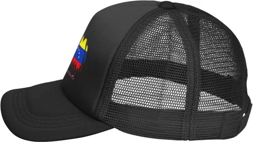 Vista 3 de Gorra de béisbol de malla para papá, gorra de camionero ajustable, unisex, color negro