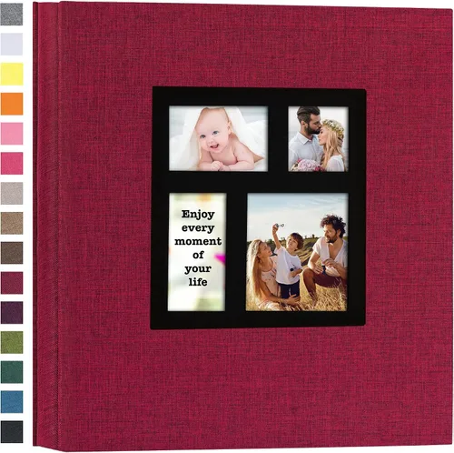 Vista 8 de Potricher - Álbum de fotos de 4x6 pulgadas, 600 fotos, con tapa de lino, gran capacidad, álbumes de fotos para recuerdos familiares, bodas, Beige