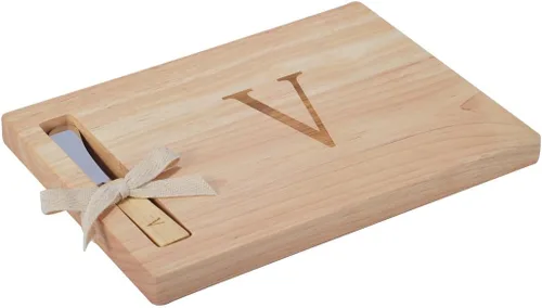 Vista 13 de Miicol Tabla de madera para charcutería, tabla de queso con monograma de 10 pulgadas, tabla de cortar inicial personalizada con esparcidor, regalo