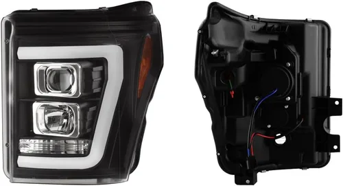 Vista 2 de AKKON - Para Ford F250 F350 F450 F550 Superduty 2011-2016, faros LED de tubo negro proyector, juego de pilotos conductor+pasajero