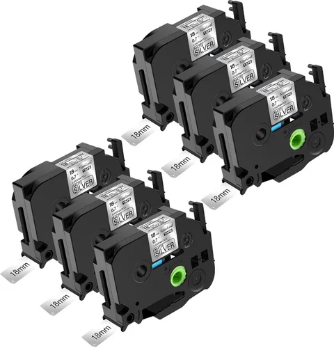 Vista 23 de NineLeaf Paquete de 6 cintas de etiquetas compatibles con Brother TZ TZe TZe-531 TZe531 TZ-531 TZ531 0.472 in 1/2 pulgadas, negro sobre azul