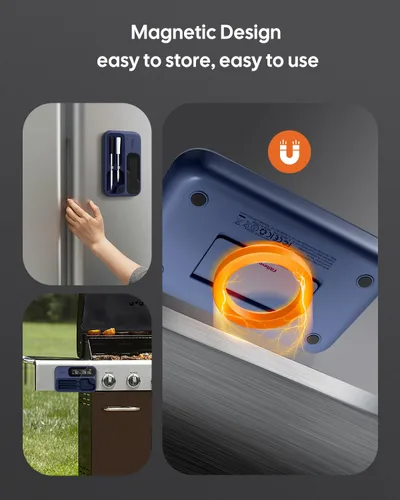 Vista 7 de Termómetro inalámbrico para carne con Bluetooth, termómetro de carne Bluetooth para parrilla, sonda de carne inalámbrica para cocinero de alimentos