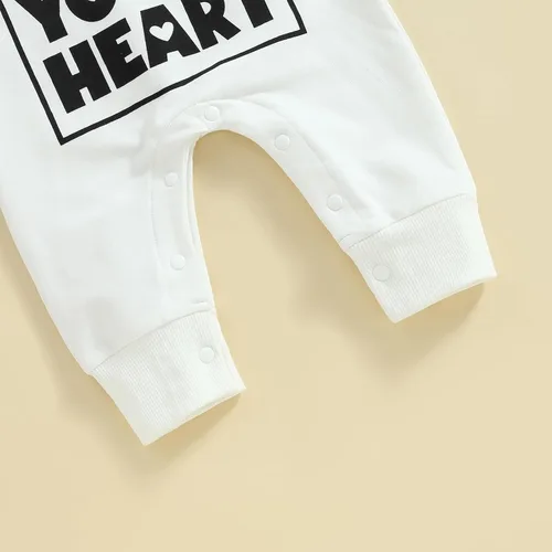 Vista 7 de FIOMVA Newborn Baby Boys Mr.Streal Your Heart Sweatshirts Rompers Valentine's Day Outfits Long Sleeve Onesie Jumpsuit
