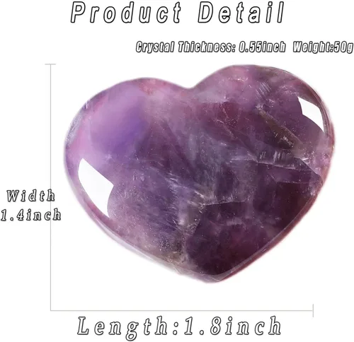 Vista 5 de MAIBAOTA 45 mm Cristal Corazón de Roca Piedra Grande Cristales de Sanación Regalos para Mujeres Piedra Natural Reiki Gema Pulida Rocas