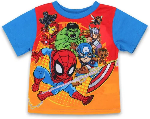 Vista 3 de Super Hero Adventures Avengers - Conjunto de pijama de 2 piezas para niños pequeños