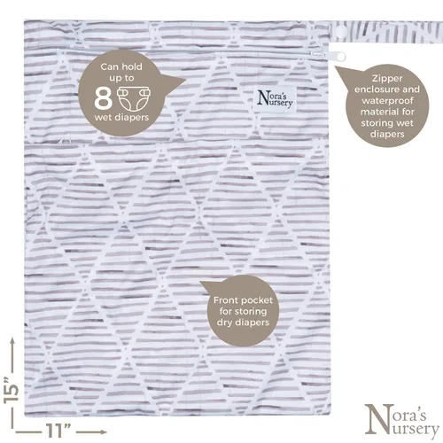 Vista 6 de Nora's Nursery Cubierta para Pañal de Tela, Cubierta Reutilizable con Cierre de Broches, Forro para Insertos Predoblados, Planos o Ajustados