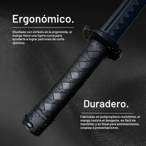 Vista 4 de E-BOGU Espada de entrenamiento samurái de práctica corta de polipropileno (24") con vaina negra Saya