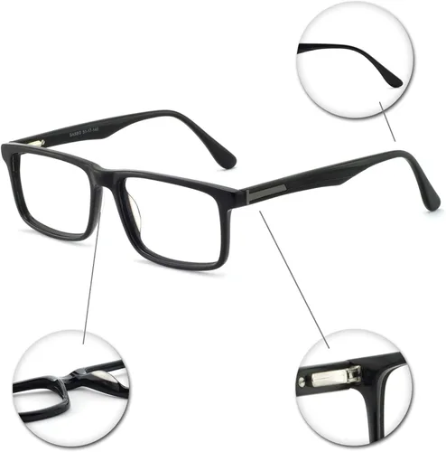 Vista 5 de OCCI CHIARI Mens Rectangle Eyewear Frame Full-Rim Non-prescription Clear Optical Glasses