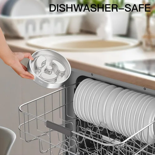 Vista 2 de Cuenco para perro de alimentación lenta, 1 taza para cachorros pequeños, cuenco de rompecabezas de acero inoxidable 304 de doble capa, antiasfixia