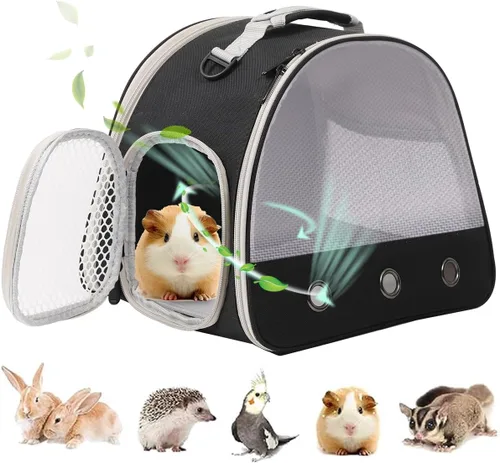 Vista 18 de Mochila de conejillo de indias, burbuja de cápsula espacial con ventana para animales pequeños, mochila para conejillo de indias, pájaro, conejito