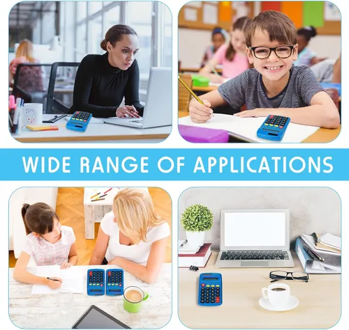 Vista 7 de Youyole Calculadora de bolsillo de 20 piezas a granel solar para calcular básica, mini calculadora de doble potencia de 10 funciones, pequeña