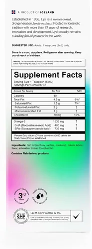Vista 6 de LYSI Omega 3 Aceite de Pescado Limón, 8.12 OZ
