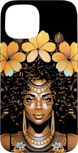 Vista 6 de iPhone 12 mini Orquídeas Afro Afro Orquídeas Flor Corona Negro Orgullo Caso