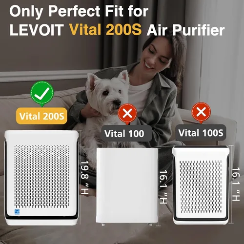 Vista 3 de Vital 200S-P Filtro de repuesto para removedor de humo LEVOIT Vital 200S Vital 200S-P purificador de aire, V-ital 200S-RF-SR (LRF-V201-BUS), azul