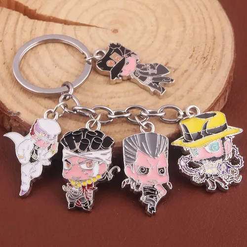 Vista 5 de FunBoat JJBA JoJo - Llavero de flecha Jotaro Joseph Josuke Cosplay Anime Charm Regalos para niños, niñas, adolescentes, mujeres y hombres