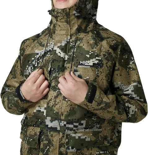 Vista 3 de BASSDASH Walker - Chaquetas transpirables e impermeables para pesca y caza con tela exterior silenciosa para hombres y mujeres en 7 tamaños