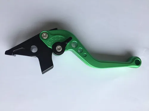 Vista 2 de Manetas de freno y embrague, ajustables, cortas, mecanizado CNC, Verde