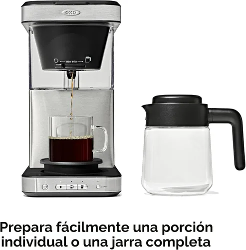 Vista 4 de OXO Brew - Cafetera de 8 tazas con función de porción única sin cápsulas y jarra de vidrio - Certificado SCA