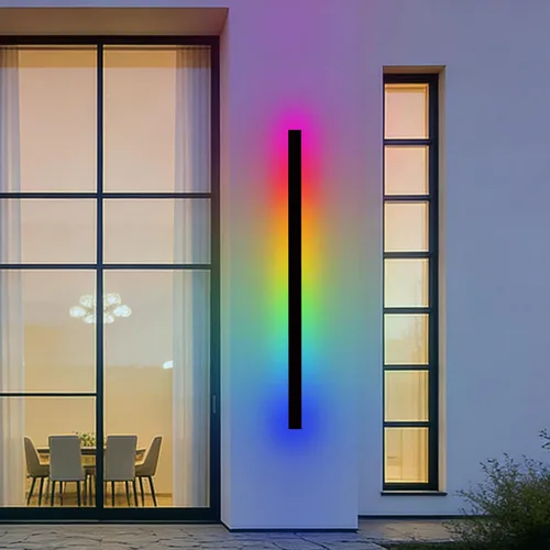 Vista 35 de Luces de pared modernas para exteriores de 39 pulgadas, 2700 K-6500 K, aplique de pared al aire libre regulable seleccionable con control remoto