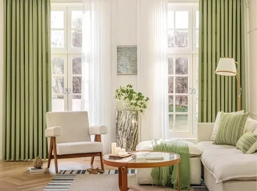 Vista 8 de Cortinas opacas con ojales de 45 pulgadas de largo, cortinas opacas para sala de estar, 2 paneles de tela jacquard con textura ondulada de agua
