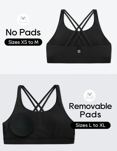 Vista 5 de CRZ YOGA Butterluxe - Brasier deportivo con tirantes delgados y cuello redondo, para yoga, para adolescentes, cómodo, para danza