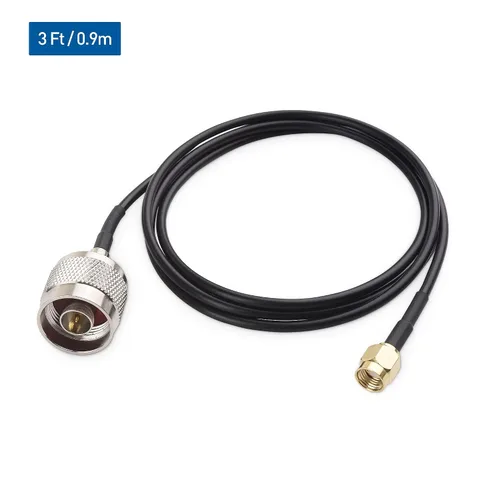 Vista 2 de Cable Matters Adaptador de cable coaxial RP-SMA macho a macho tipo N de 3 pies en negro