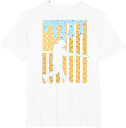 Vista 63 de Camiseta de béisbol Drip Boys Dripping Ice Cream Baseball American Flag, Negro -, Pequeña