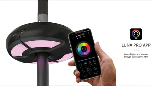 Vista 4 de Treasure Garden Luna Pro - Luz de paraguas inalámbrica con sistema de altavoces Bluetooth integrado (negro)