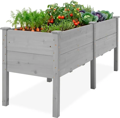 Vista 15 de Best Choice Products Cama de jardín elevada de 48 x 24 x 30 pulgadas con profundidad extra profunda de 16 pulgadas, soporte para maceta de madera