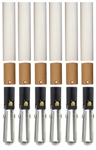 Vista 4 de Creative Hobbies 10026 - Candelabro E-12 de altura ajustable de 3.75 a 5 pulgadas con aislante de cartón y 1/8 IP roscado Hickey, 75W-125V, paquete