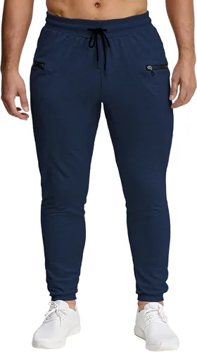 Vista 5 de MAIKANONG Pantalones deportivos ajustados para hombre, pantalones de entrenamiento para gimnasio, correr, atletismo, casual