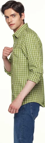 Vista 4 de CQR - Camisas de manga larga para hombre, de ajuste regular, 100% algodón, con botones, casual, popelina.