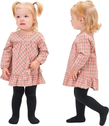 Vista 2 de Stelle Medias de bebé para niña, mallas de punto sin costuras, medias de algodón para bebés