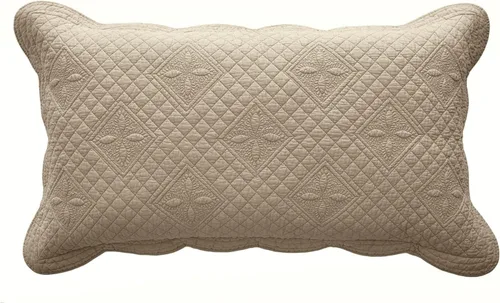 Vista 8 de Calla Angel Sage Garden - Funda de almohada acolchada de algodón puro de lujo matelassé, estándar, 20 x 26 pulgadas, café