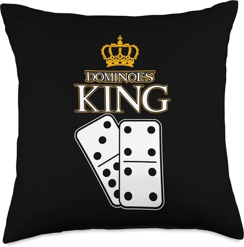 Vista 5 de Dominoes King Domino Bones Dominoes Player Gift King Bones Almohada de jugador de dominó, 16 x 16, multicolor