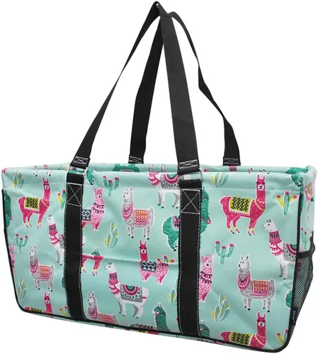 Vista 449 de NGIL Bolsa de comestibles reutilizable extra grande plegable de gran tamaño para comestibles, almacenamiento, picnic, playa, Estampado