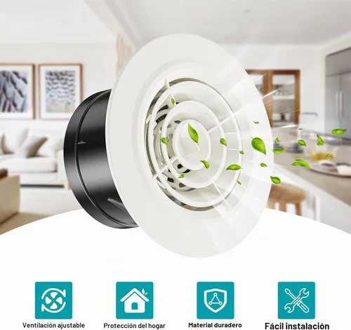 Vista 5 de Rejilla de Ventilación Redonda de 4 Pulgadas, HG Power Cubierta de Ventilación Ajustable de ABS, Rejilla de Lamas Blanca Apta para Baño, Oficina