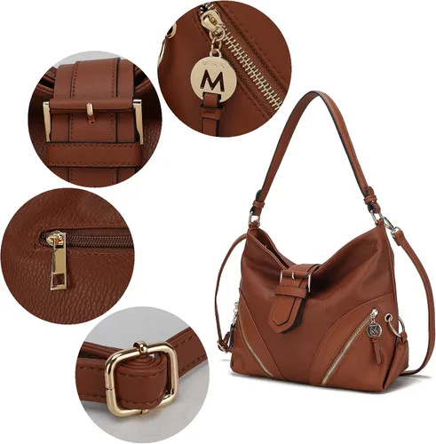 Vista 6 de MKF Collection Bolsos de hombro para mujer bolso cruzado bolso de mensajero lateral Hobo y cartera Wrislet a juego L