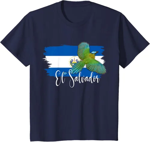 Vista 84 de Camiseta con la bandera de El Salvador, mapa de El Salvador, camiseta de Salvador para mujer, Negro