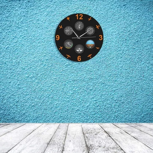 Vista 5 de Instrumento de vuelo Aviones Reloj de pared silencioso Aviación Aviador Reloj de pared Diseño moderno Piloto Decoración del hogar Regalo