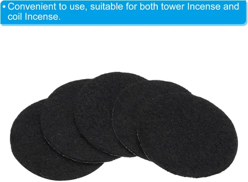 Vista 4 de PATIKIL Almohadilla de quemador de incienso de 1.8 pulgadas de diámetro, paquete de 20 soportes de incienso de aluminio negro para recoger cenizas