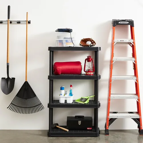 Vista 8 de Gracious Living Estantes organizadores de almacenamiento de 4 niveles para el hogar y el garaje, 54.5 pulgadas de alto x 32.0 pulgadas de ancho x