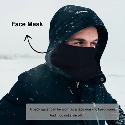 Vista 5 de Bufanda unisex con forro polar para el cuello, bufanda infinita de invierno para mujeres y hombres