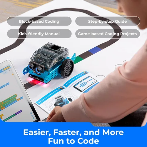 Vista 3 de Makeblock mBot2 Robot de Codificación para Niños, Soporte de Aprendizaje AI con Programación Scratch y Python, Kit de Robótica para Niños de 8 a 12
