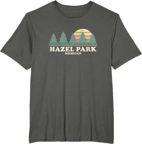 Vista 6 de Hazel Park MI - Camiseta vintage con diseño retro de los años 70, Azul / Patchwork, S