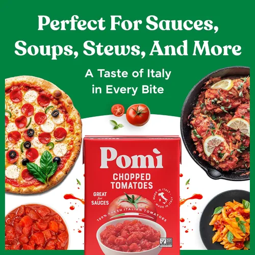 Vista 7 de Pomì - Tomates picados sin OMG, sin gluten, sin BPA, tomates italianos 100% frescos para salsas, pasta y pizza, alternativa a tomates enlatados
