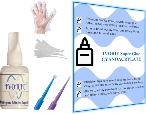 Vista 4 de Ivorie Adhesivo de pegamento instantáneo - Laboratorio dental (mediano - 1 oz)