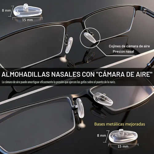 Vista 3 de GOTOBA - Juego de 22 pares de almohadillas de nariz atornilladas, kit de repuesto mejorado para lentes con destornillador para lentes, pinzas, paño