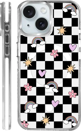 Vista 67 de Funda para iPhone 13/14 [compatible con Magsafe], funda magnética transparente de silicona a prueba de golpes con patrón de versículos de la Biblia